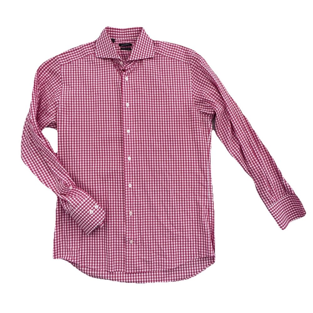 Suit Supply Checkered Cotton Two Ply Button Down Mens Shirt 40 15 3/4 M